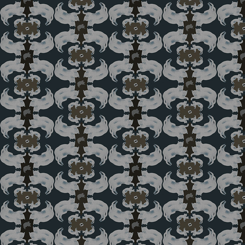 Cat navy close up textured luxury wallpaper