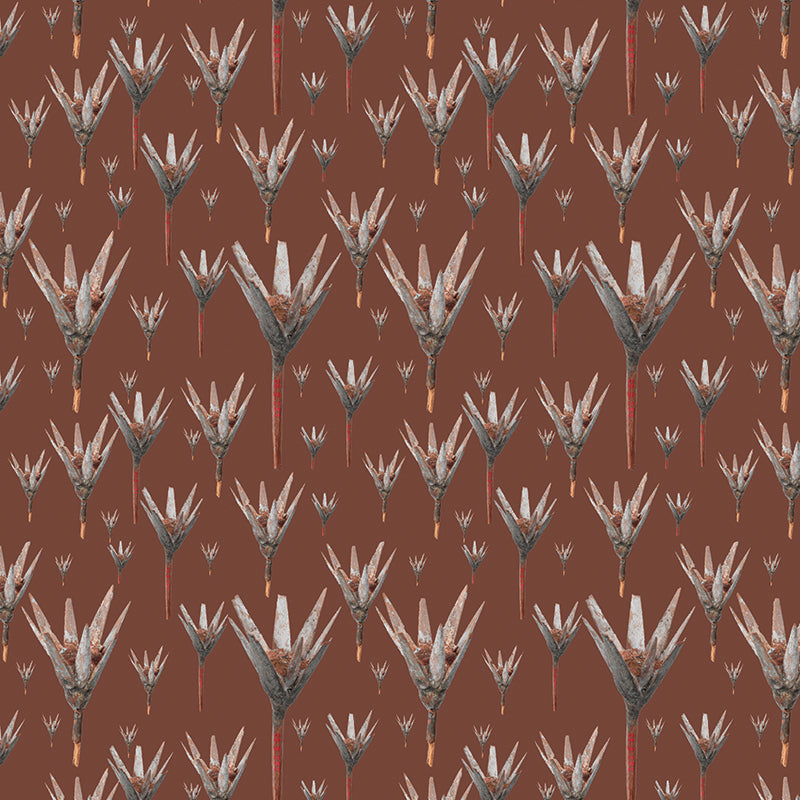 Lotus antique brown luxury wallpaper