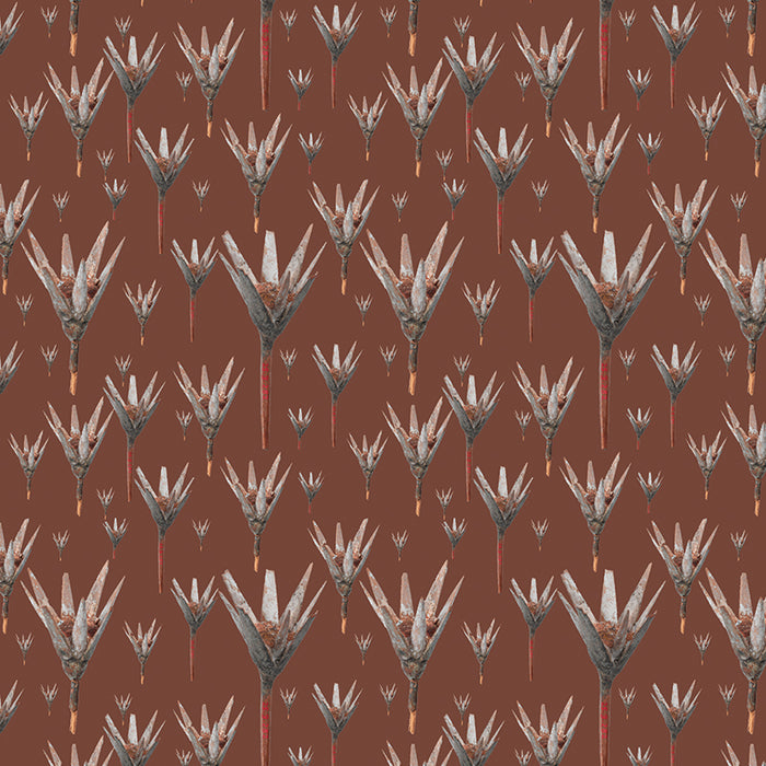 Lotus antique brown luxury wallpaper