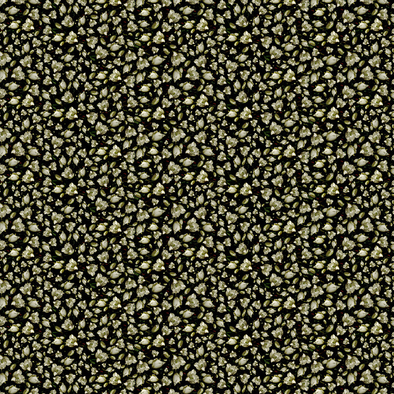 Magnolia floral black luxury wallpaper