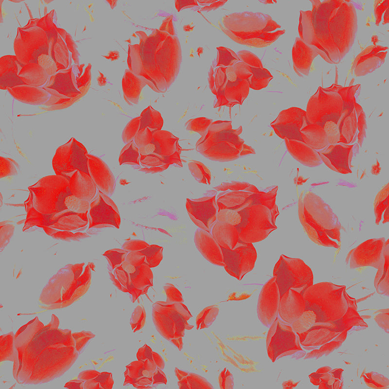 Magnolia red luxury wallpaper