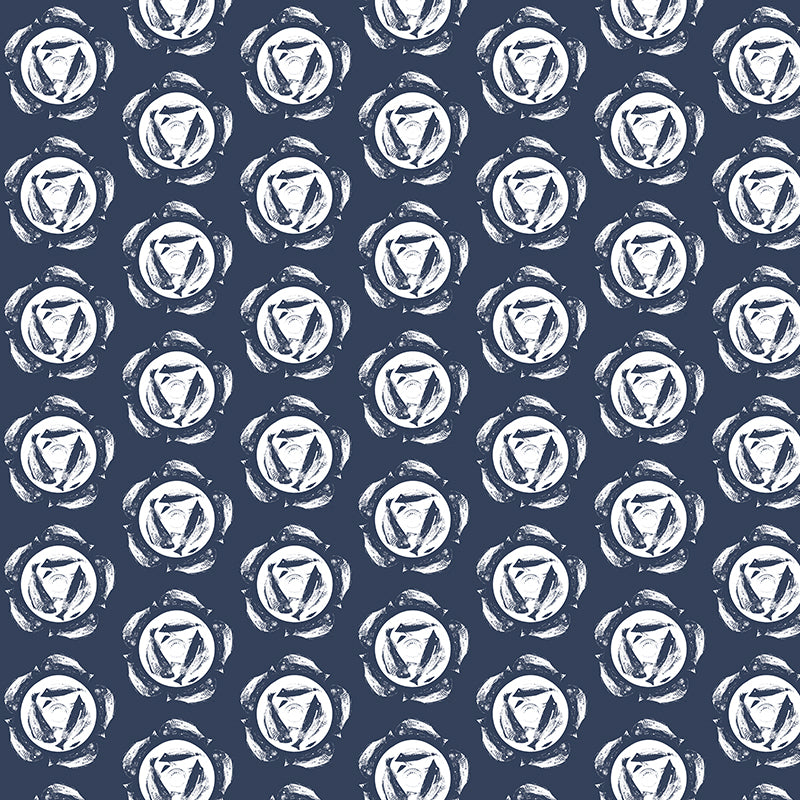 Poisson petale navy luxury wallpaper