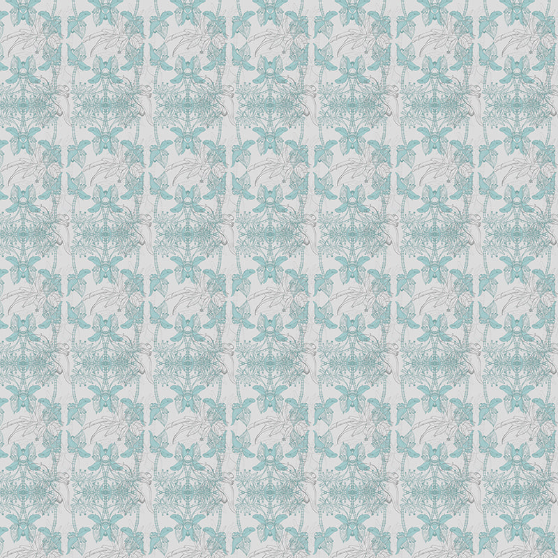 anana blue botanical luxury wallpaper