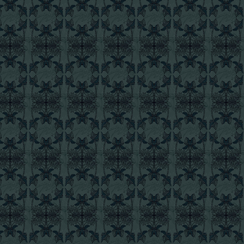 anana navy botanical luxury wallpaper