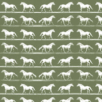 camargue green horse luxury wallpaper pattern