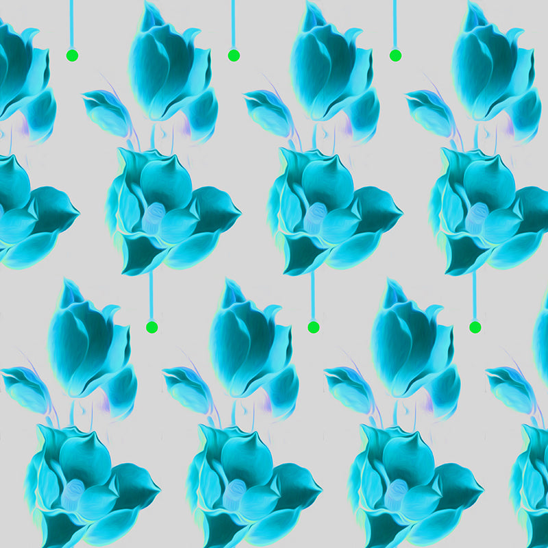 my magnolia blue silver foil luxury wallpaper