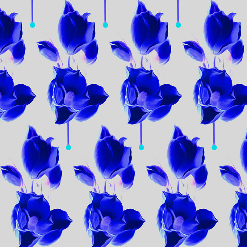 my magnolia navy silver foil luxury wallpaper