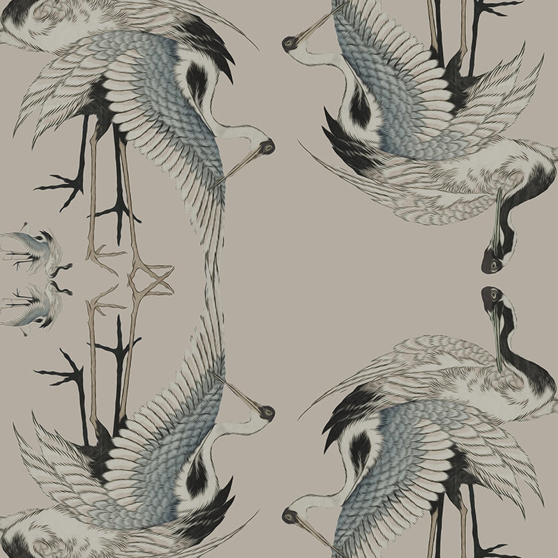 oseau grue silver foil luxury grey close up wallpaper 